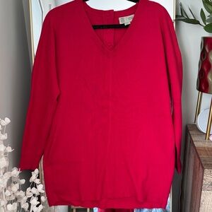 Anthropologie V-Neck Pink Long Sweater